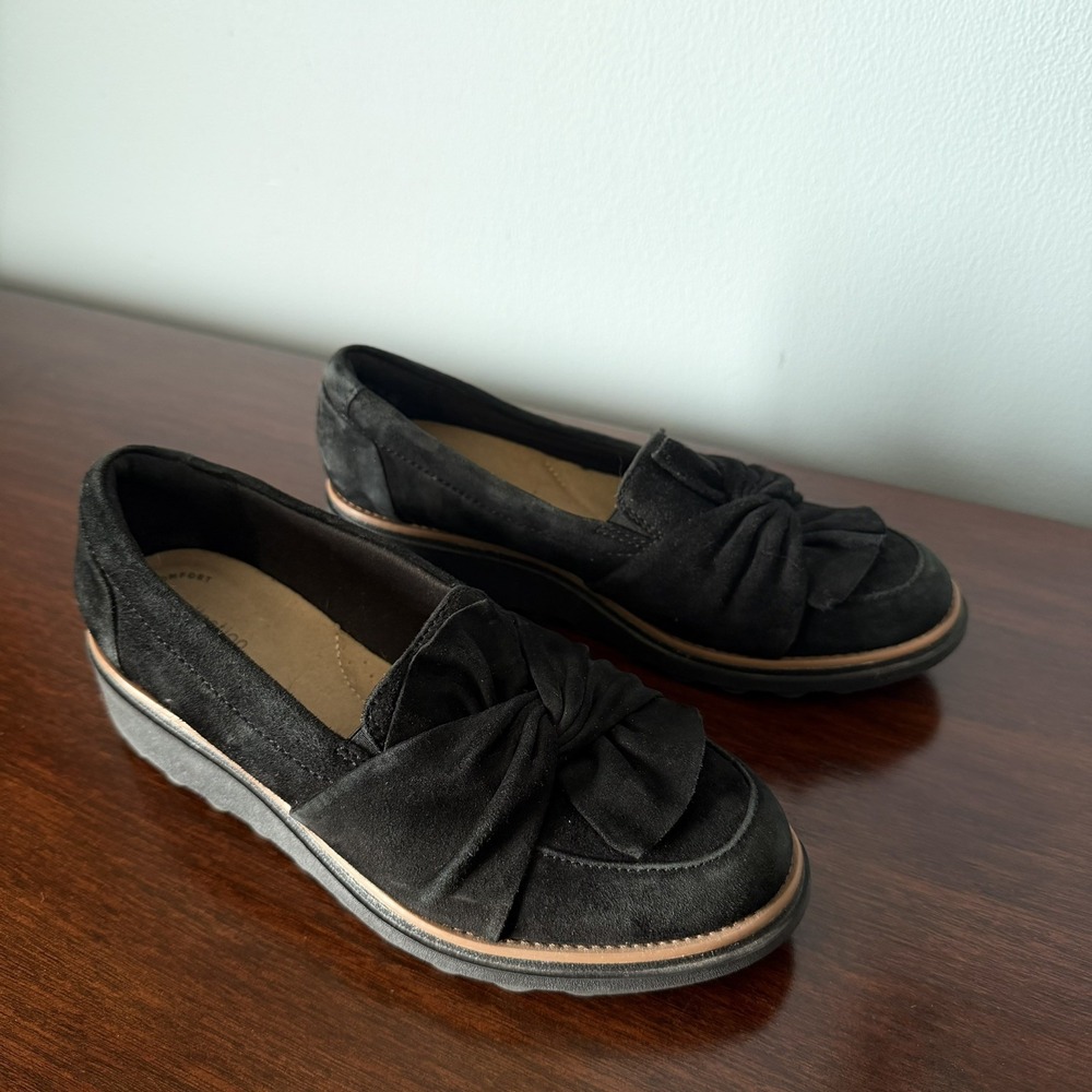 Clark Collection Women's Black Suede Loafer Comfort Sz 6.5M 13288